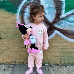 H&M Baby Matching set of  pink sweatpants and sweatshirt 2T